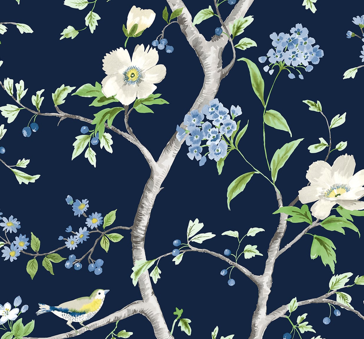 Floral Trail Chinoiserie Peel and Stick Removable Wallpaper