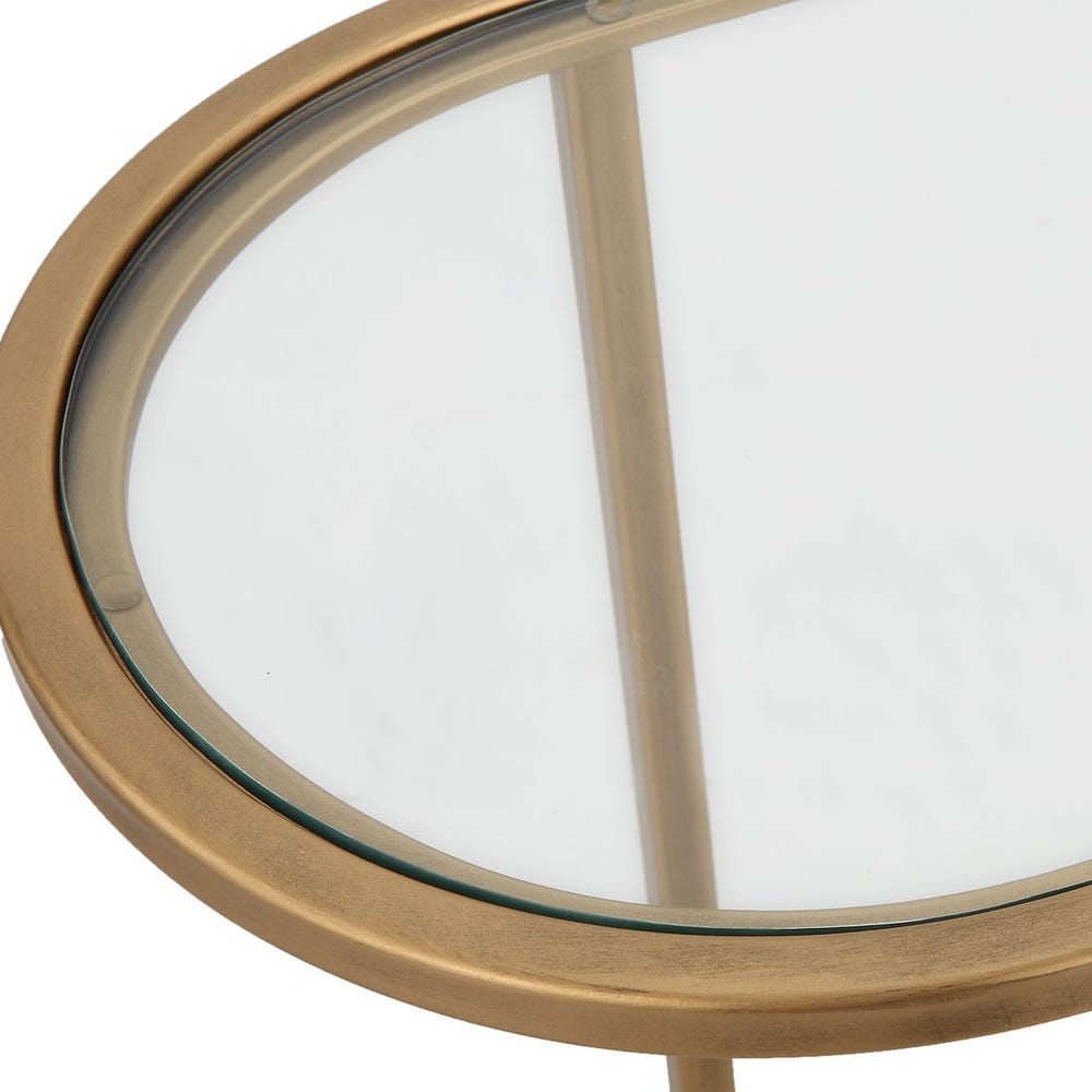 Lucian Oval Brass Glass Nesting Tables - Set of 2