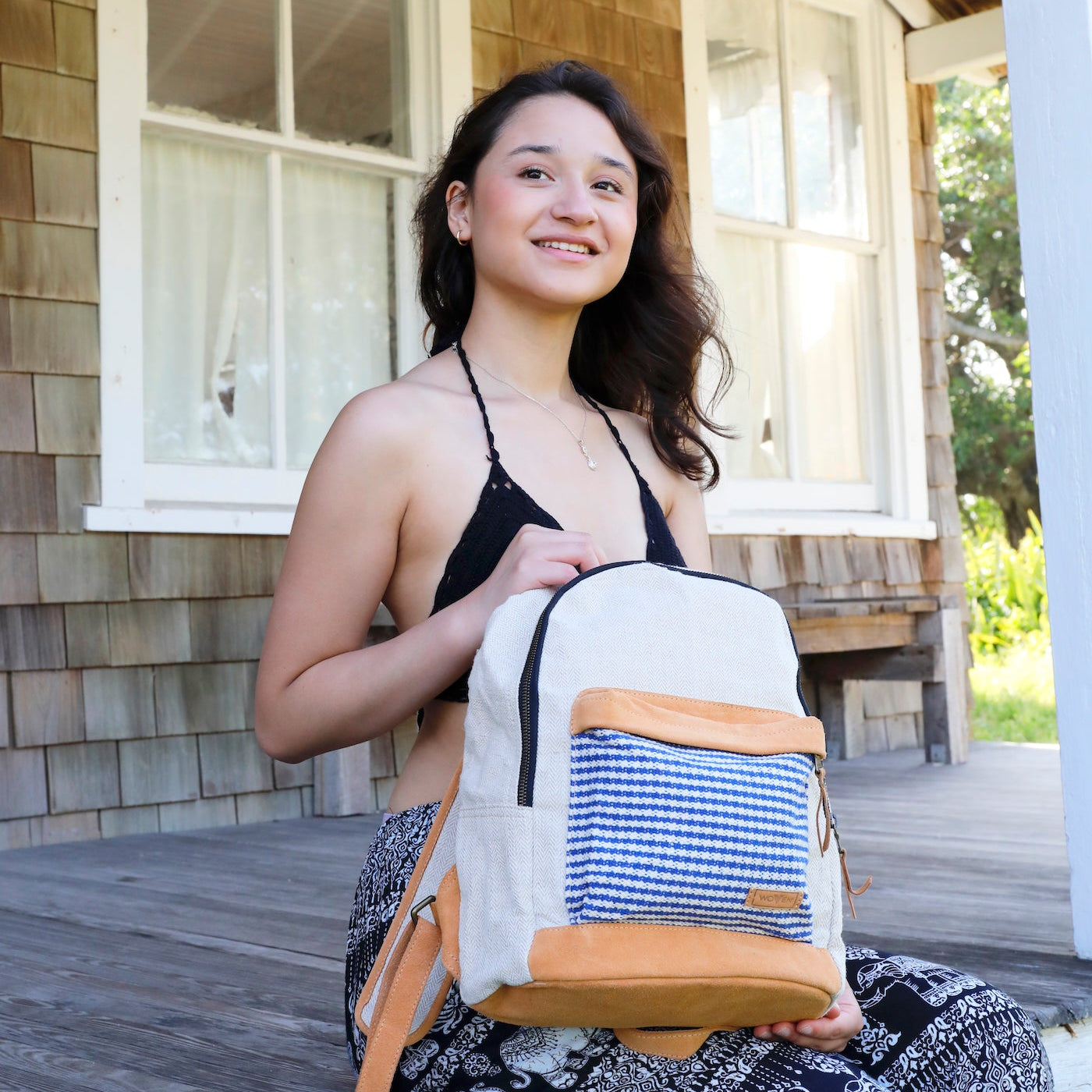 WOVEN 14" Laptop Backpack - Houndstooth