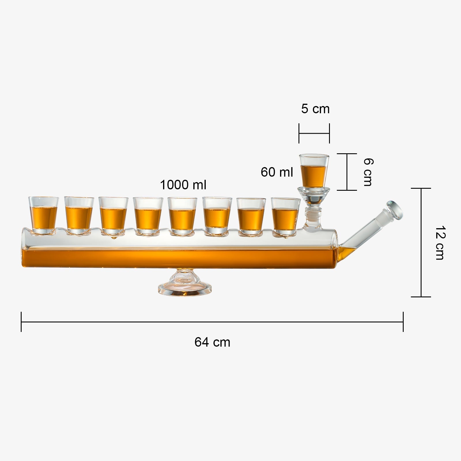 Menorah Decanter Set Decanter 8 Piece Shot Glass Set 34 Oz Wine Whiskey Glassware Hannukkah Israel D