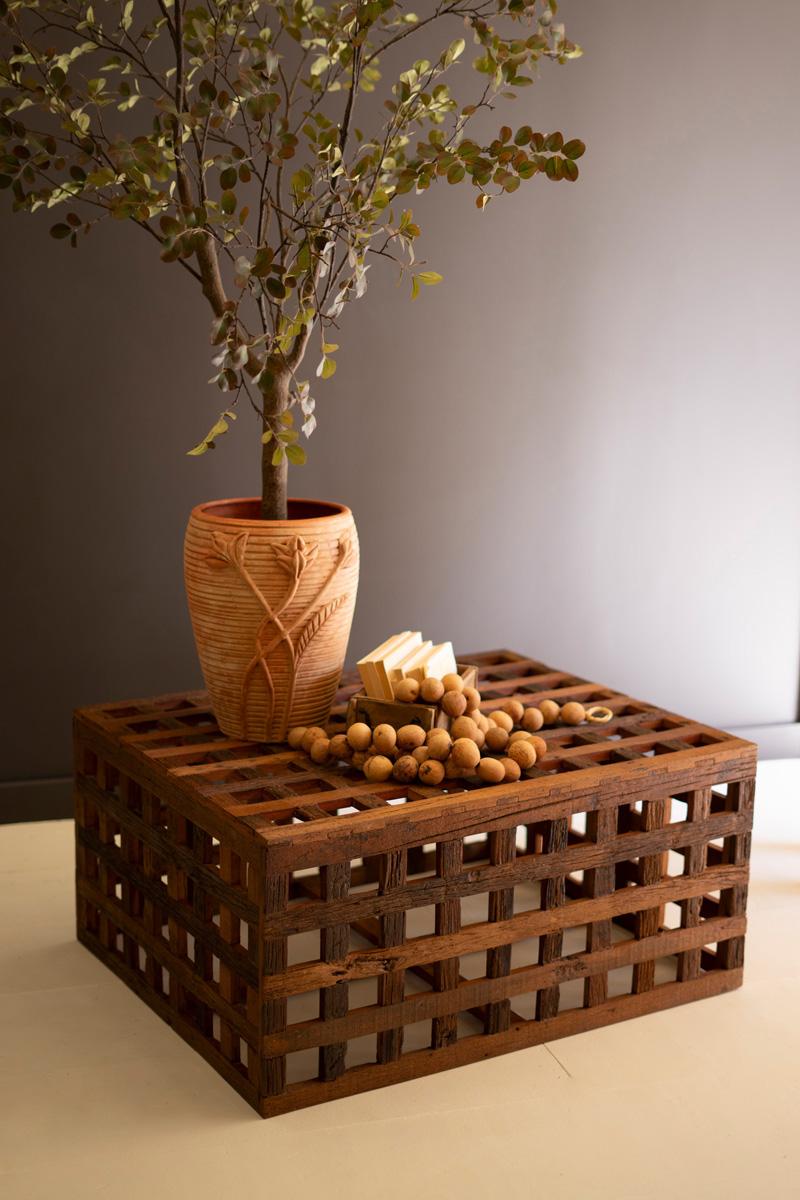 Recycled Truck Wood Grid Coffee Table