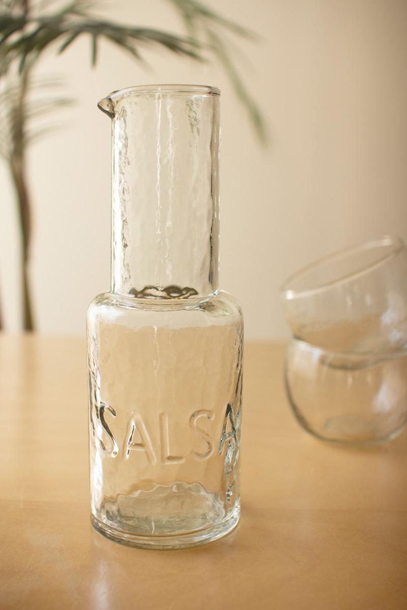 Glass Salsa Pitcher and Bowls Set
