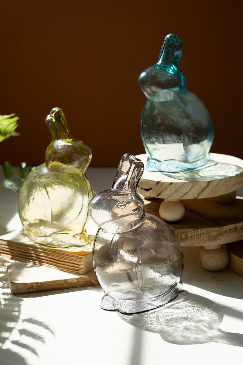 Glass Rabbits - Set of 3