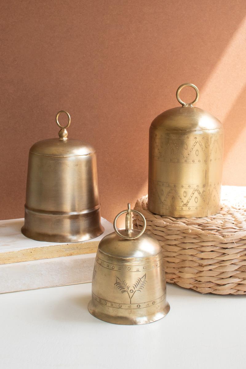 Antique Brass Bells - Set of 3