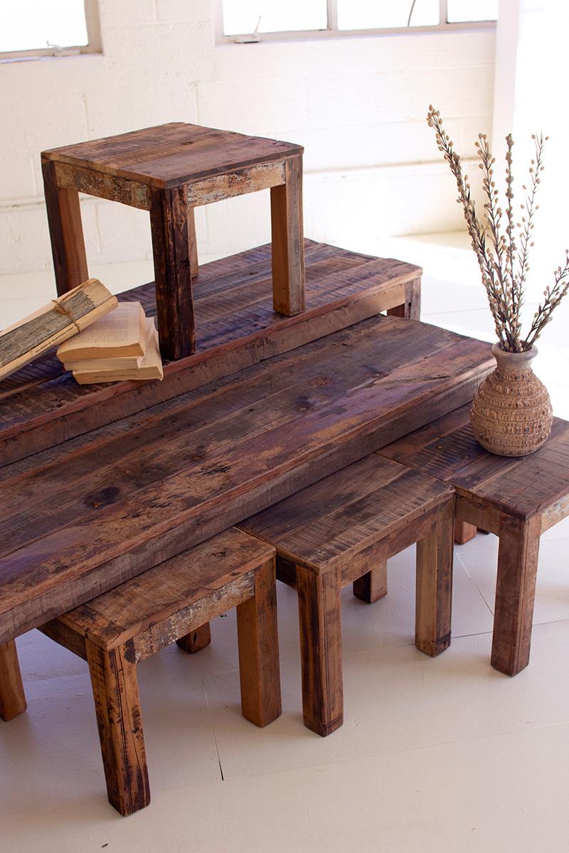 Recycled Wood Nesting Benches - Set of 6