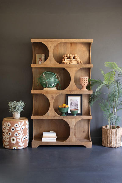 Curved Wooden Display Shelf