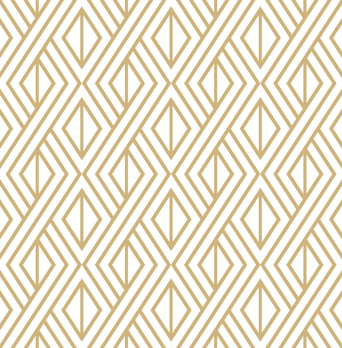 Metallic Gold Diamond Geometric Peel and Stick Removable Wallpaper