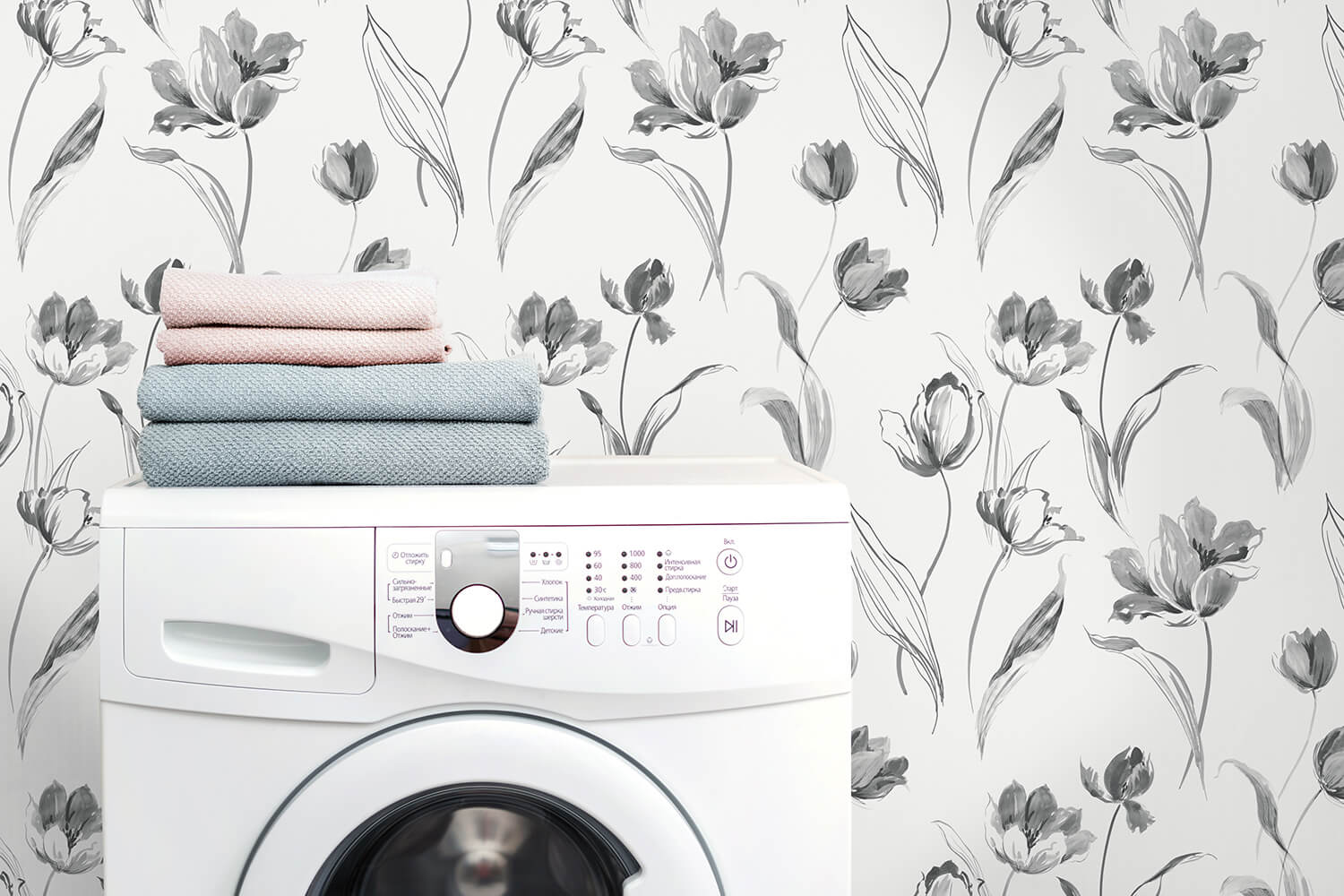 Tulip Toss Floral Peel and Stick Removable Wallpaper