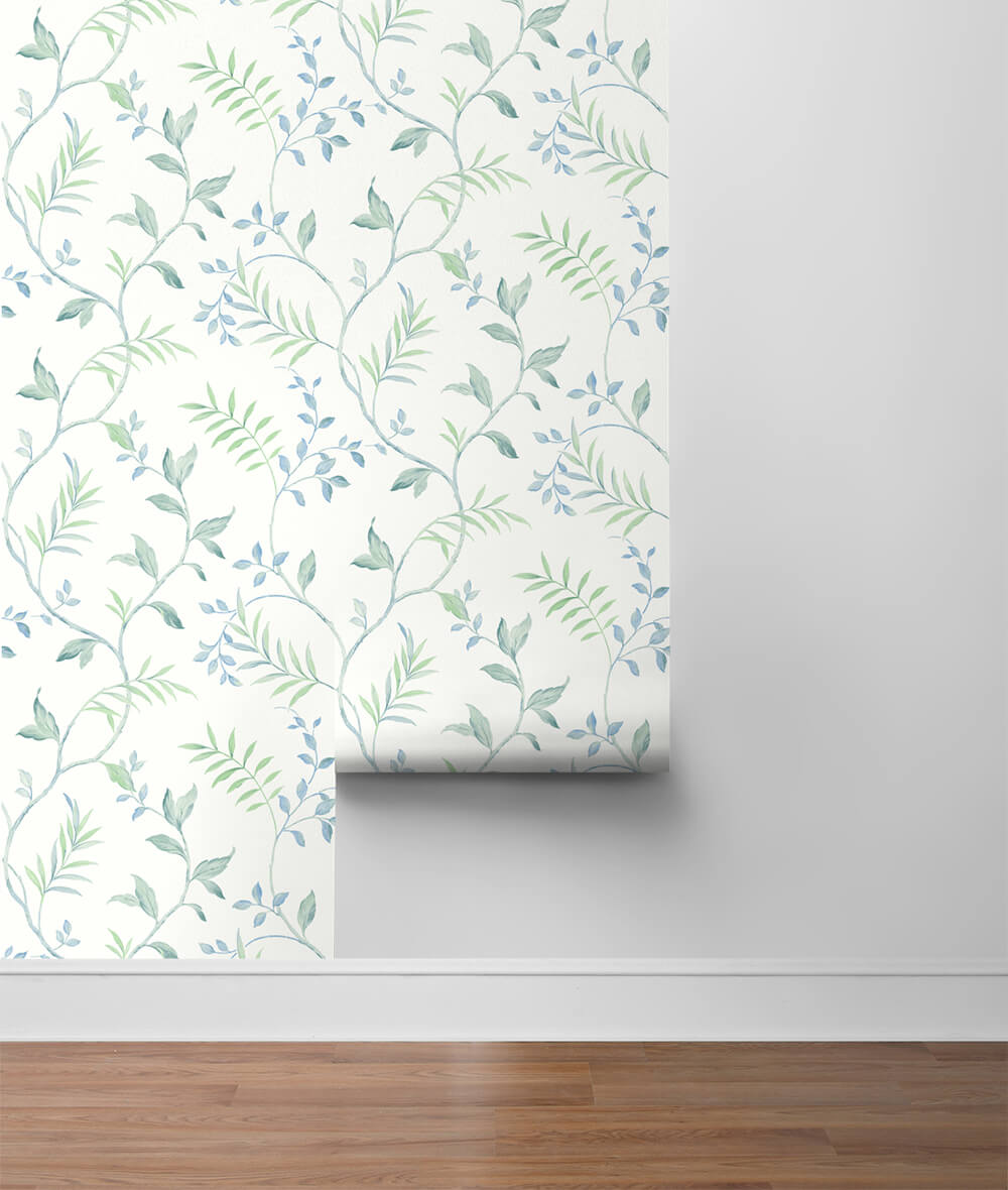 Watercolor Leaf Trail Peel and Stick Removable Wallpaper