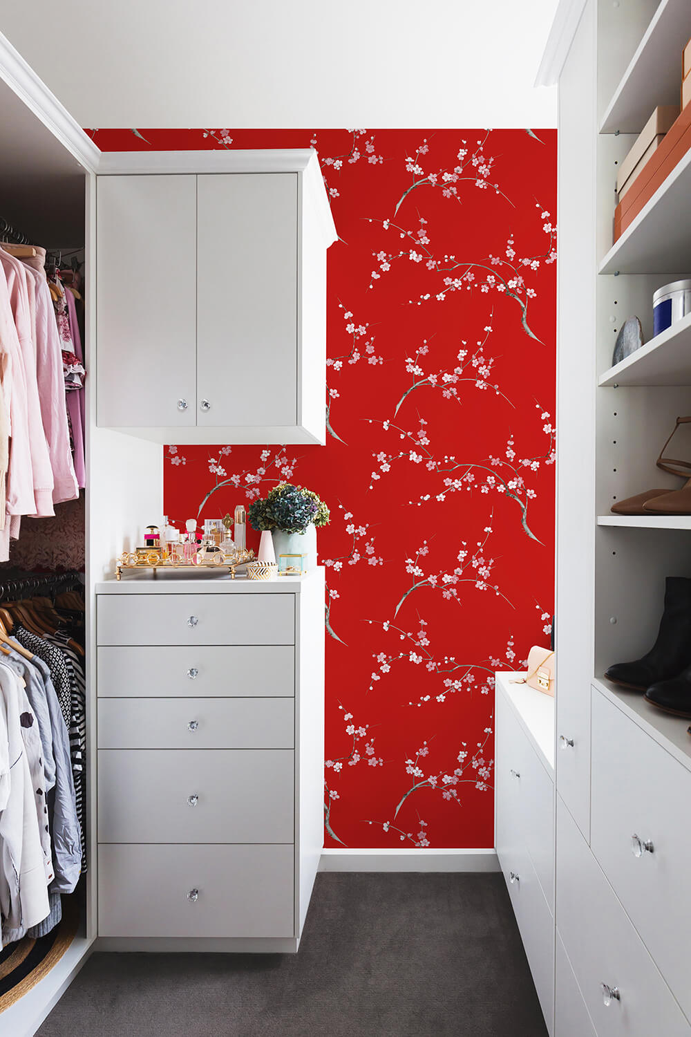 Cherry Blossom Floral Peel and Stick Removable Wallpaper