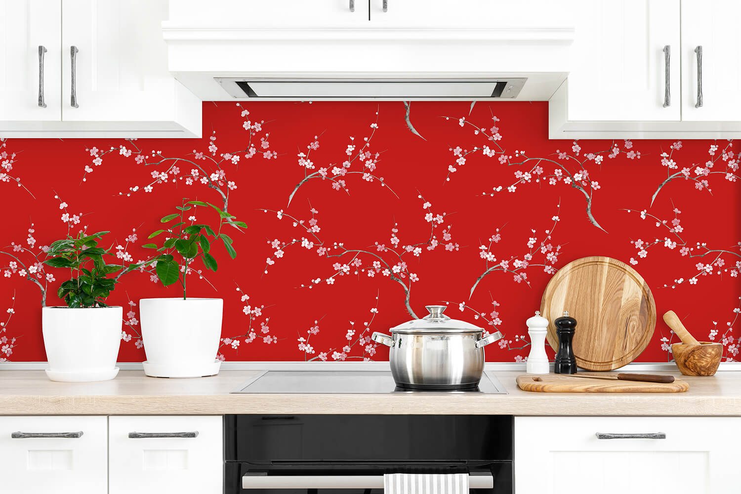 Cherry Blossom Floral Peel and Stick Removable Wallpaper