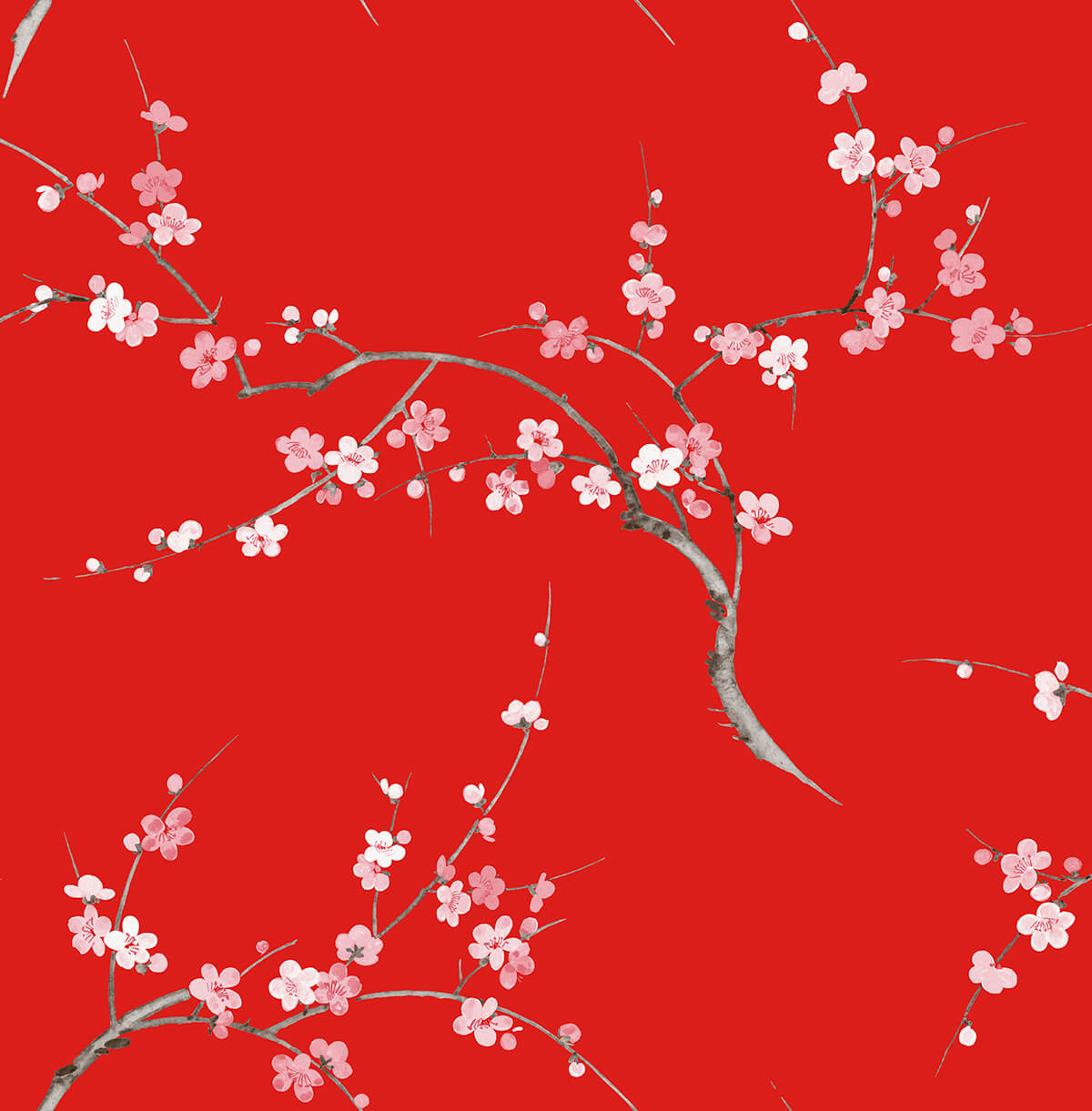 Cherry Blossom Floral Peel and Stick Removable Wallpaper