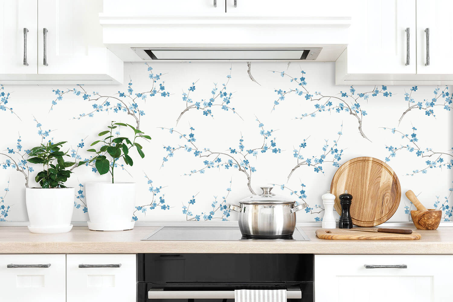 Cherry Blossom Floral Peel and Stick Removable Wallpaper