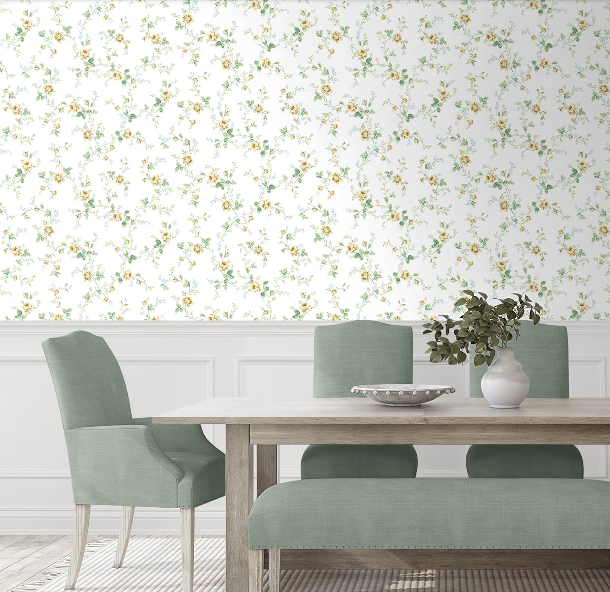 Blossom Floral Trail Peel and Stick Removable Wallpaper