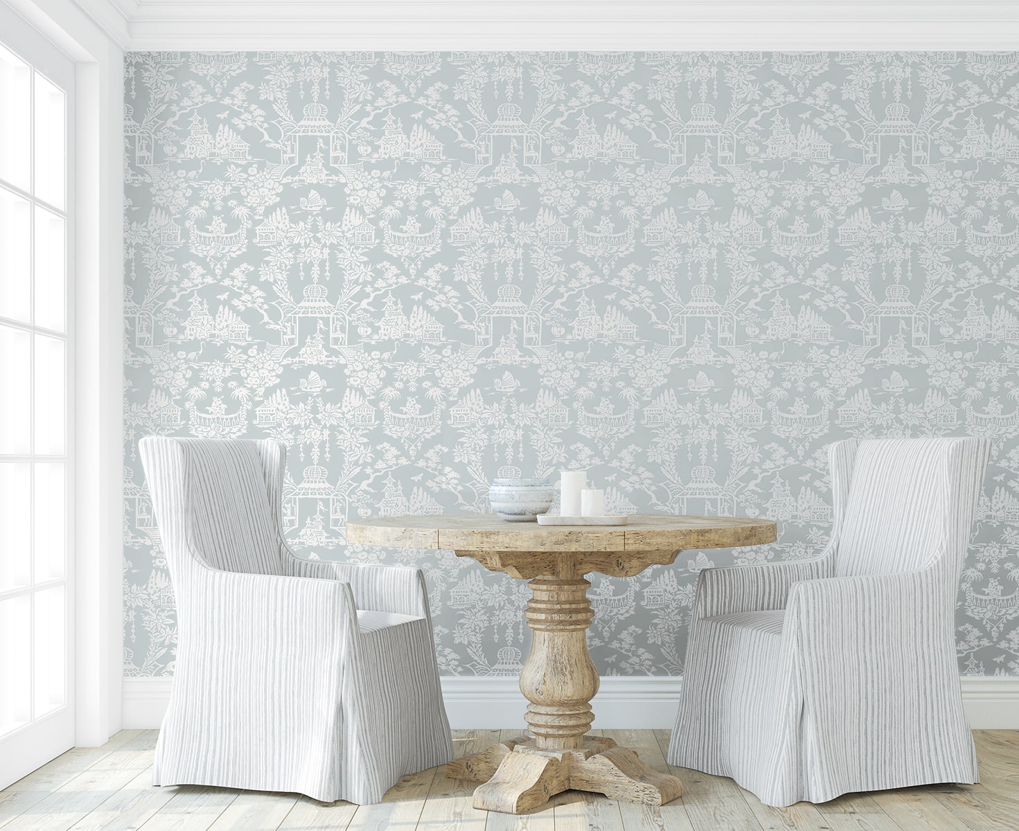 Garden Chinoiserie Premium Screen Printed Peel and Stick Removable Wallpaper