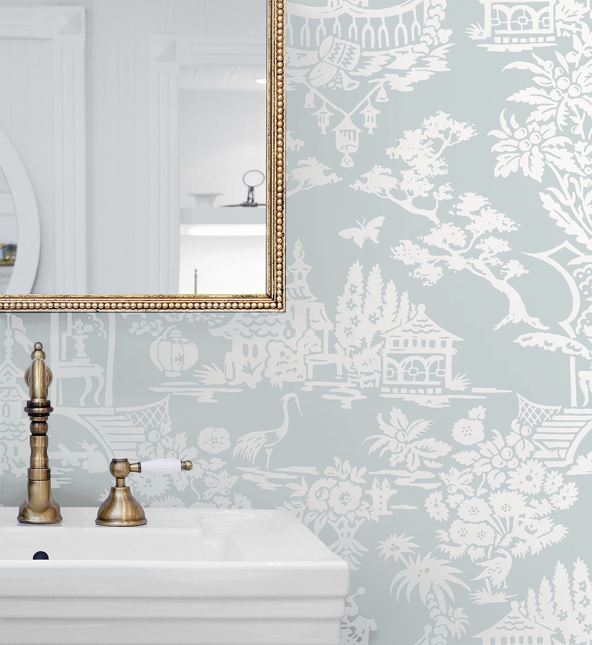 Garden Chinoiserie Premium Screen Printed Peel and Stick Removable Wallpaper
