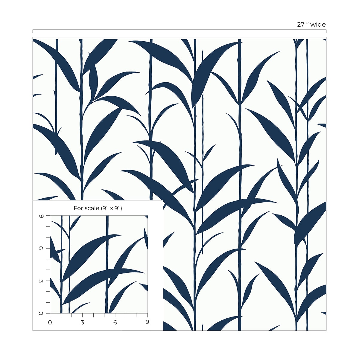 Bamboo Silhouette Premium Screen Printed Peel and Stick Removable Wallpaper