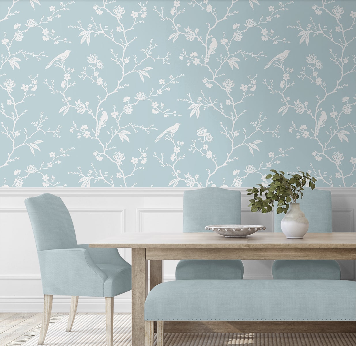 Songbird Chinoiserie Premium Screen Printed Peel and Stick Removable Wallpaper