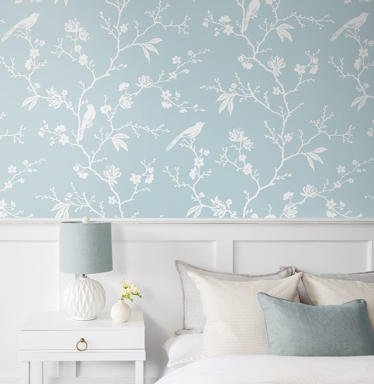Songbird Chinoiserie Premium Screen Printed Peel and Stick Removable Wallpaper