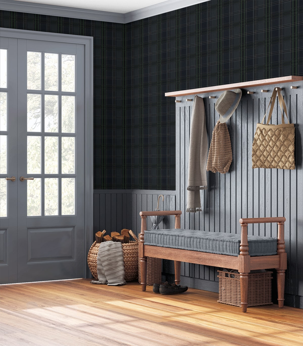 Classic Plaid Peel and Stick Removable Wallpaper
