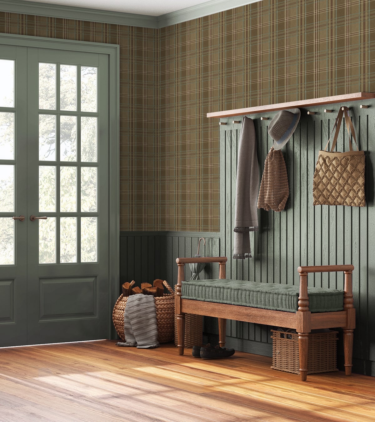 Classic Plaid Peel and Stick Removable Wallpaper