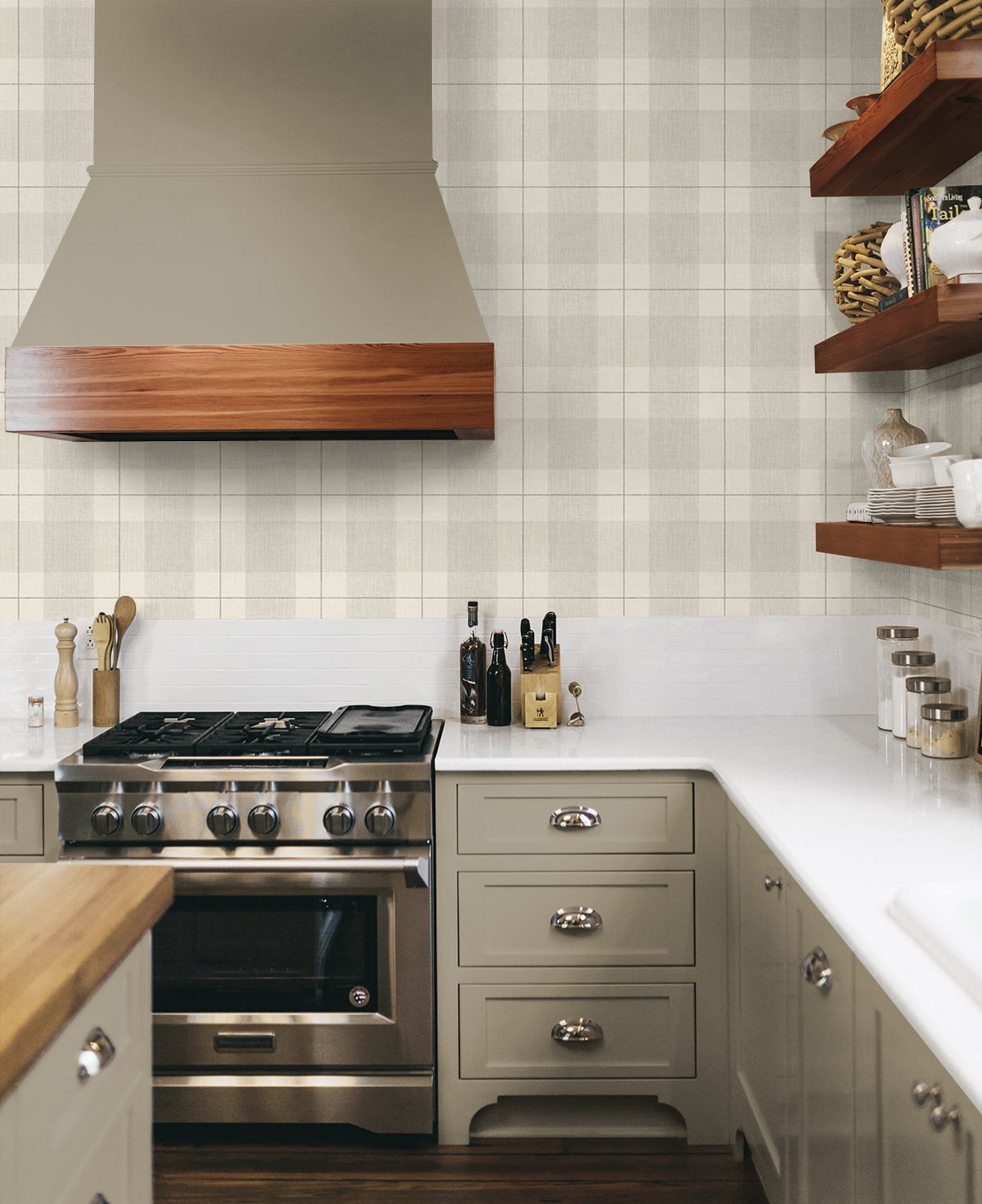 Lenox Hill Plaid Peel and Stick Removable Wallpaper