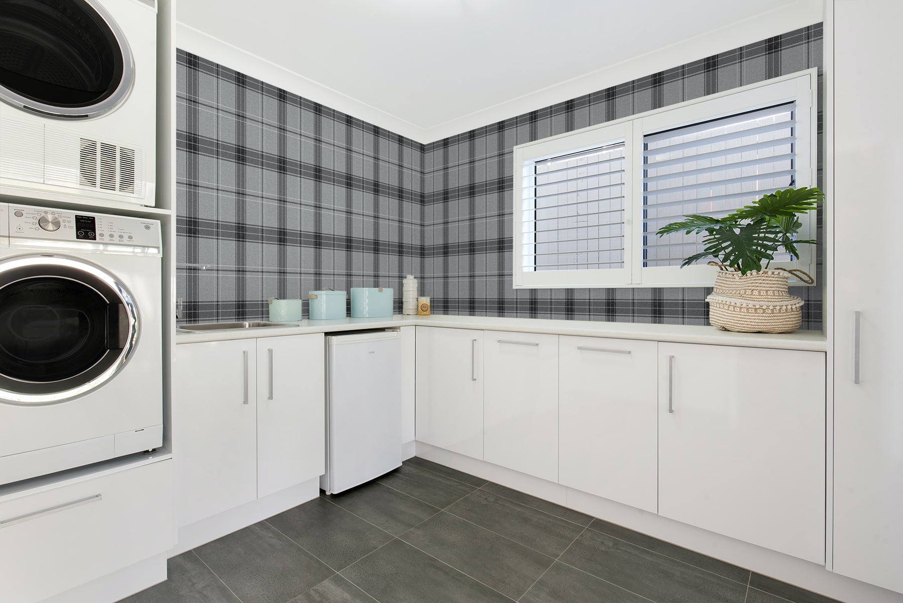 Manorvale Plaid Premium Peel and Stick Removable Wallpaper