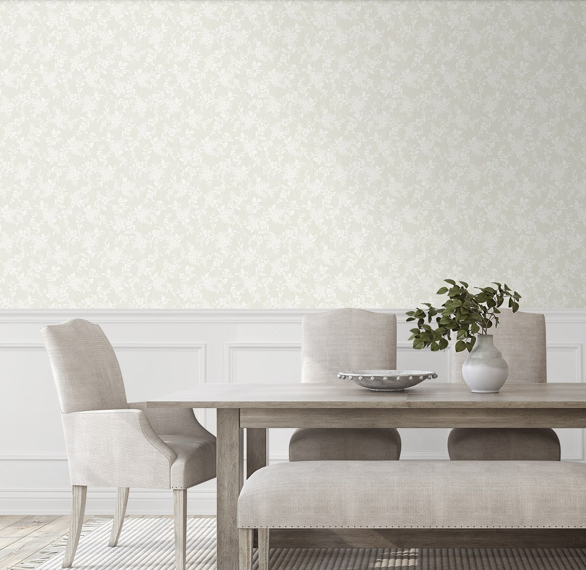 Tonal Floral Peel and Stick Removable Wallpaper