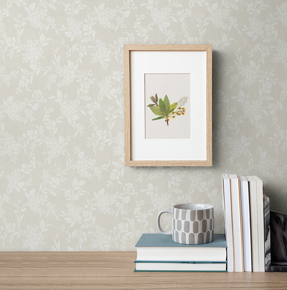 Tonal Floral Peel and Stick Removable Wallpaper