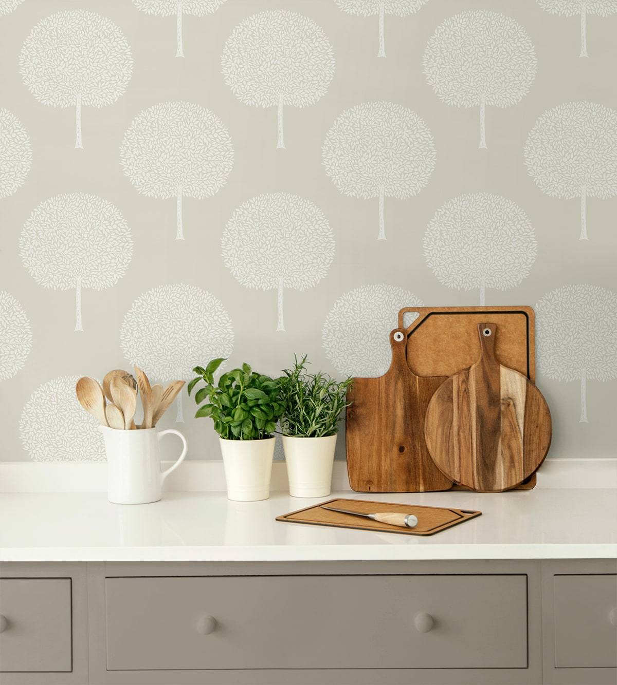 Tree Orchard Botanical Premium Peel and Stick Removable Wallpaper