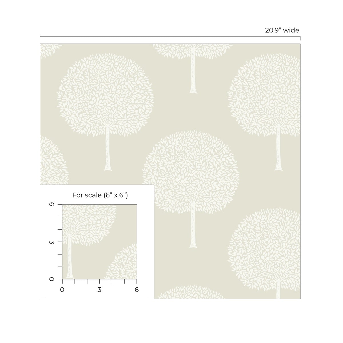 Tree Orchard Botanical Premium Peel and Stick Removable Wallpaper