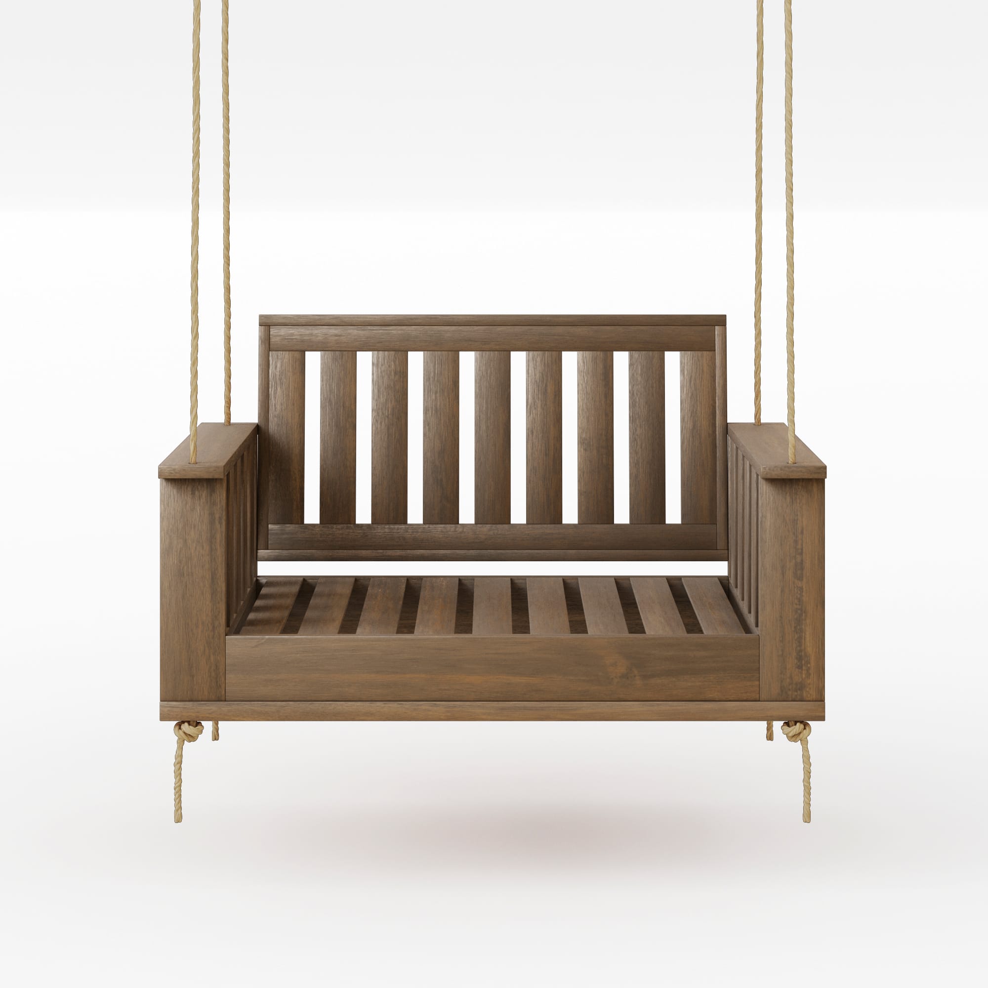 Amish Casual Rockford Daybed Swing Package with Included Cushions, Lounge, Oak Stain with Clearcoat