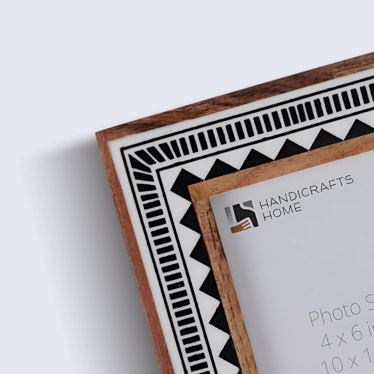 Black White Resin Inlay Picture Frame | Geometric Collection | 4x6 5x7