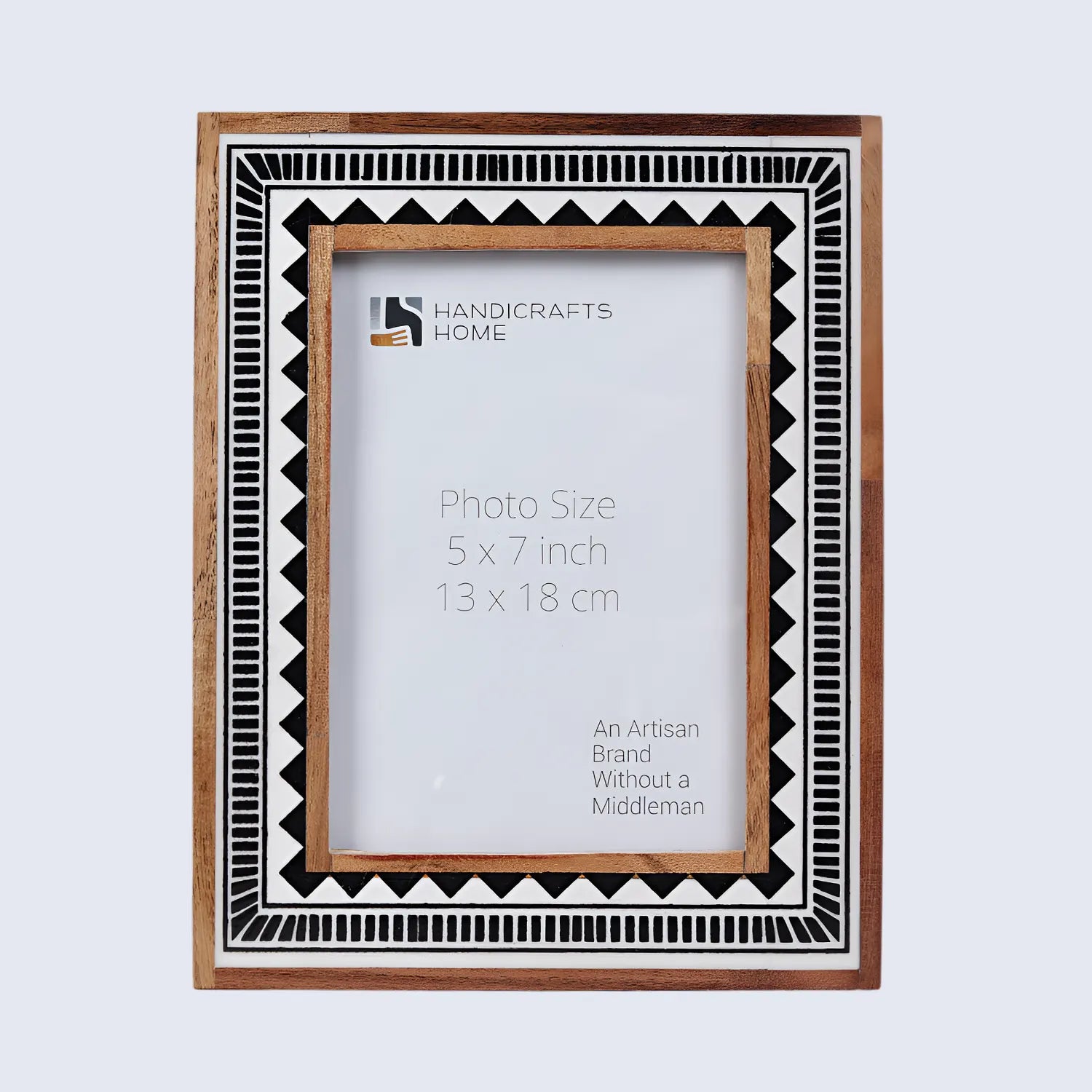 Black White Resin Inlay Picture Frame | Geometric Collection | 4x6 5x7