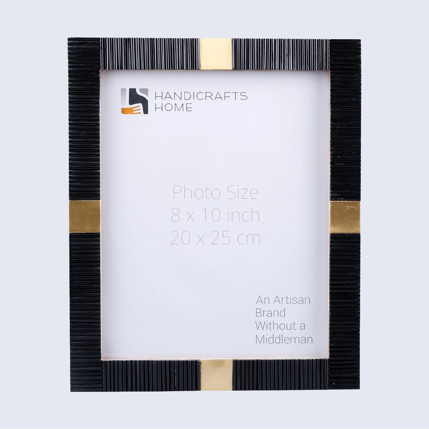 Picture Frame Deco Accent Collection Resin & Brass Inlay Black– 3 Sizes