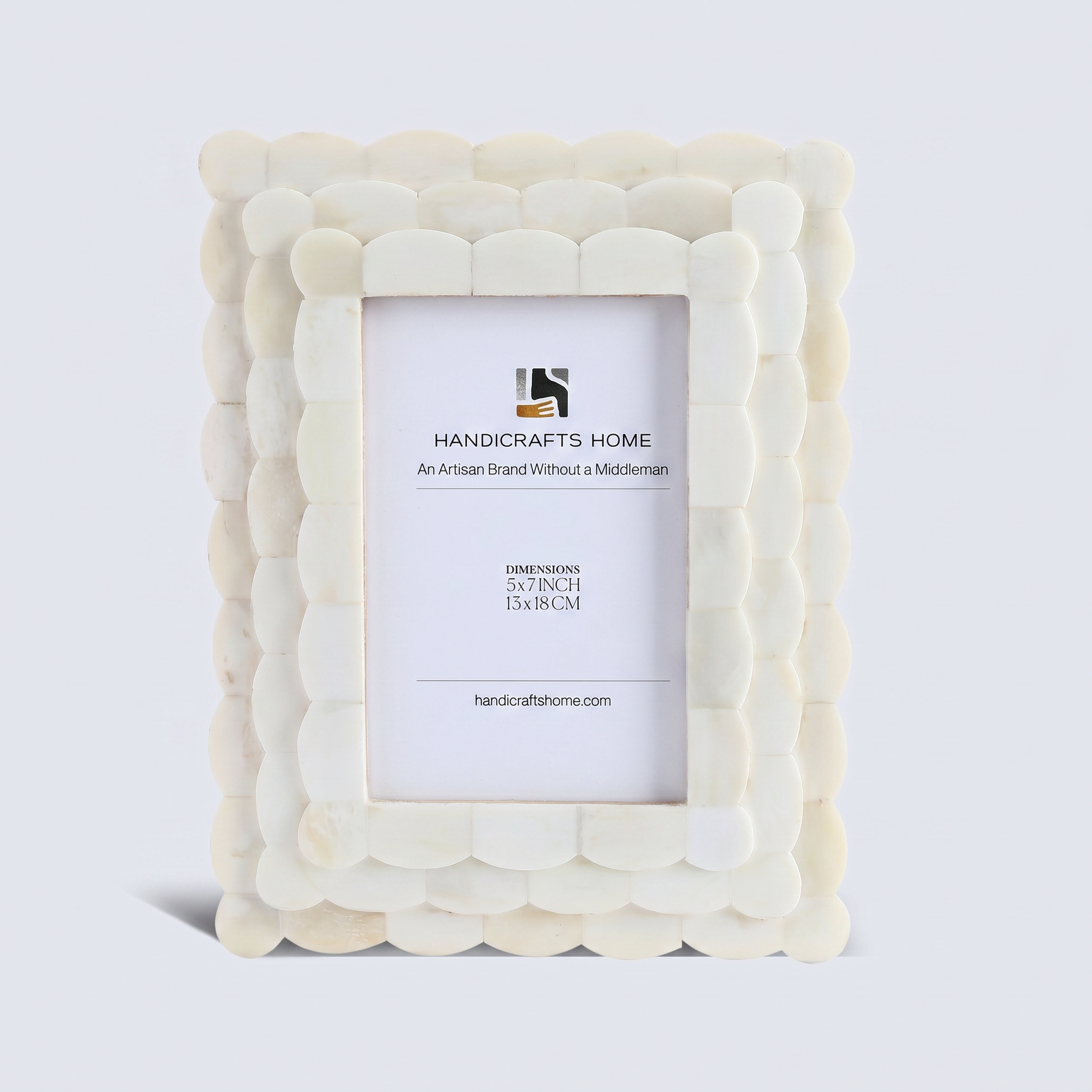 Ivory White Scalloped Bone Inlay Frame 4x4 4x6 5x7 Decor