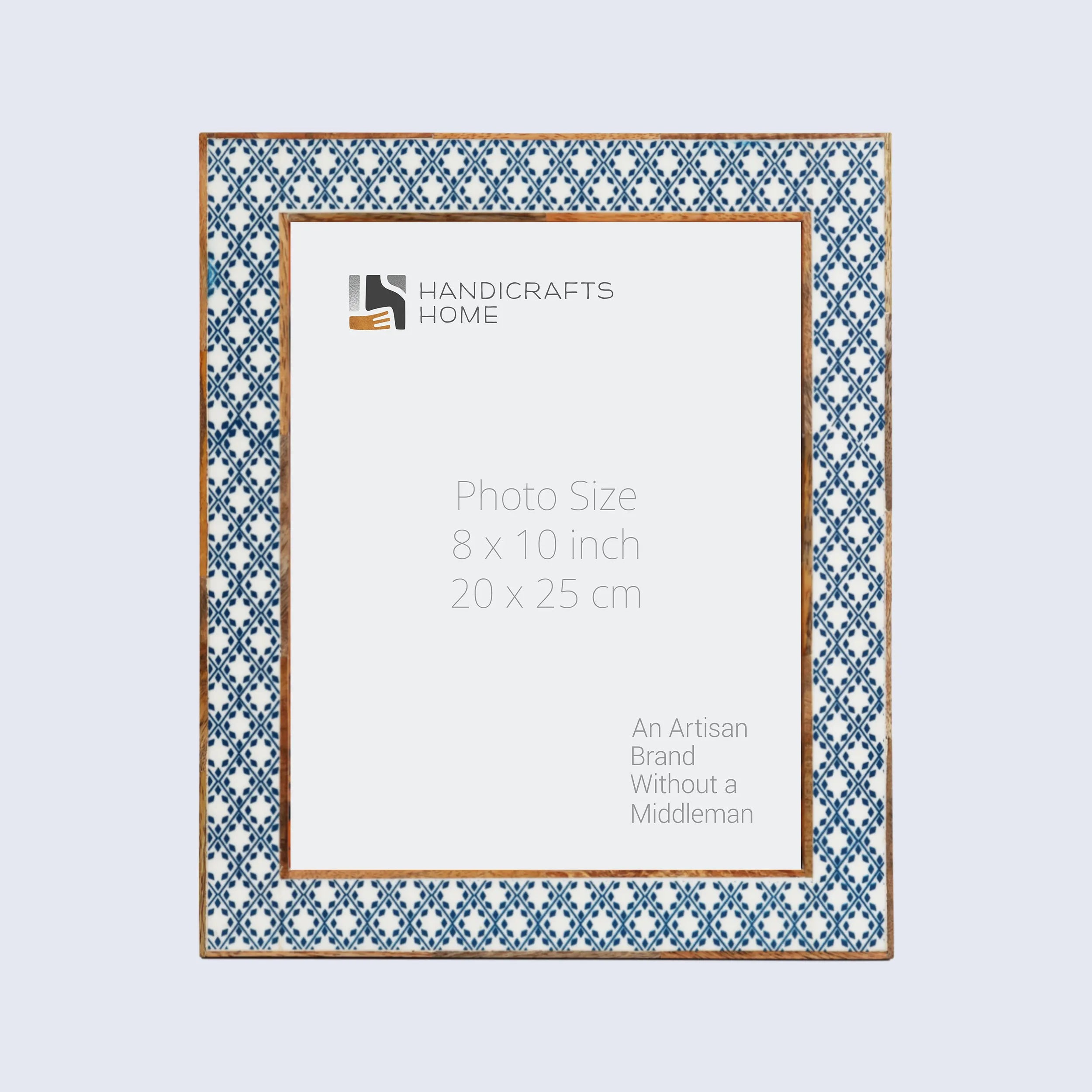 Rhythm Diamond Picture Frame Blue Resin Inlay 4x6 5x7 8x10