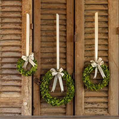 Boxwood Wreaths with Ribbon Set of 3