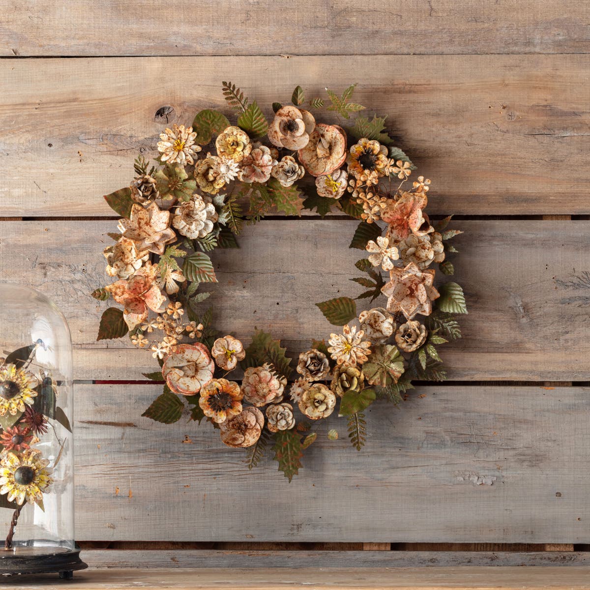 French Wire Floral Wreath