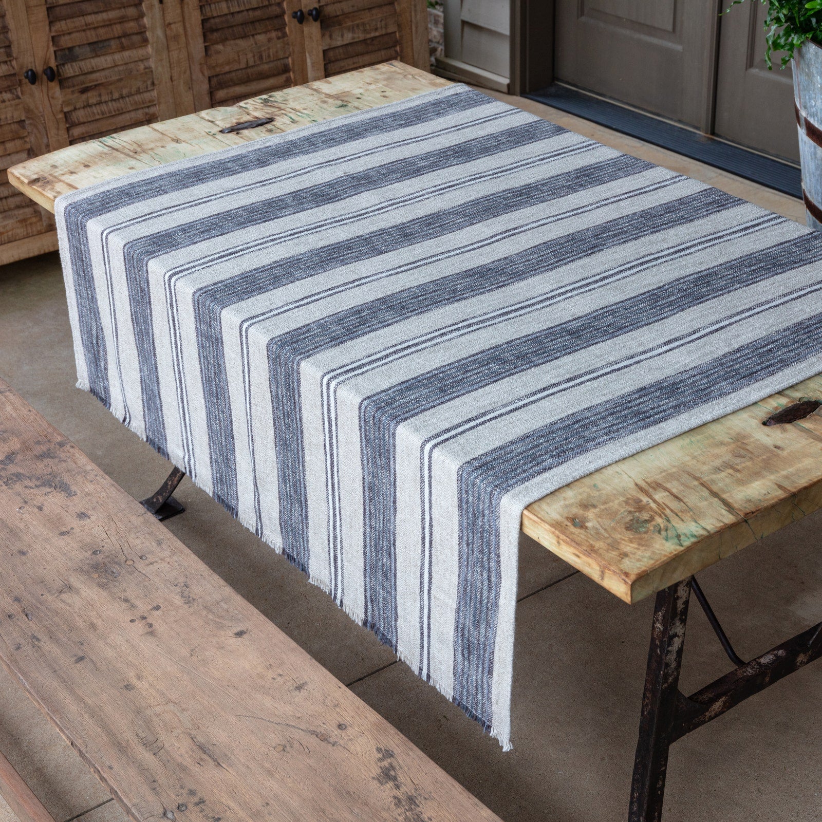 Cornflower Striped Blanket 54"x66"