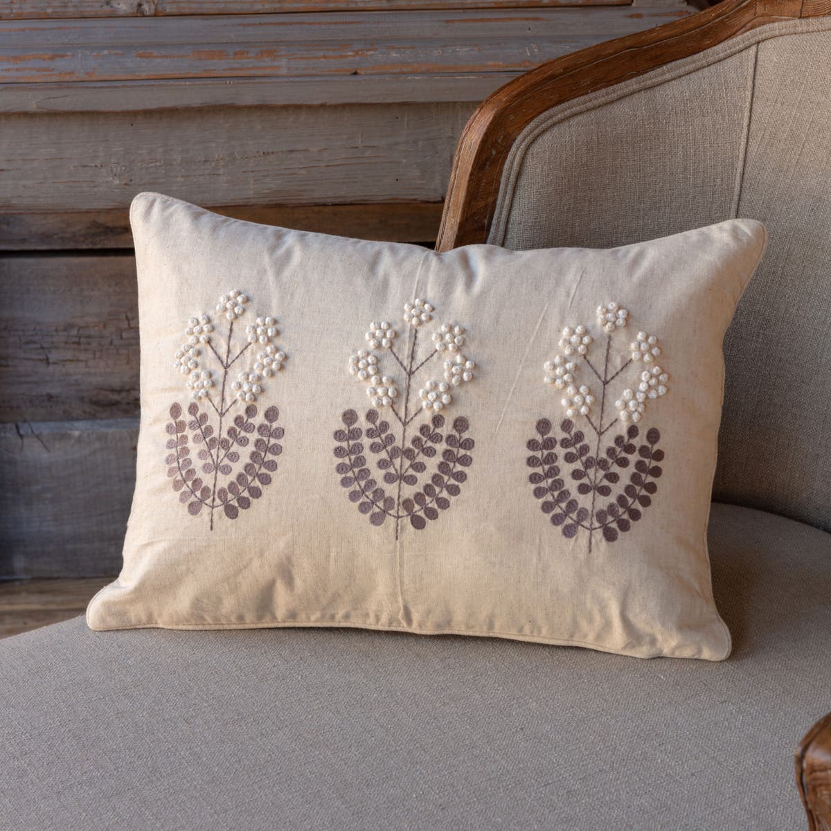 Embroidered Queen Anne's Pillow