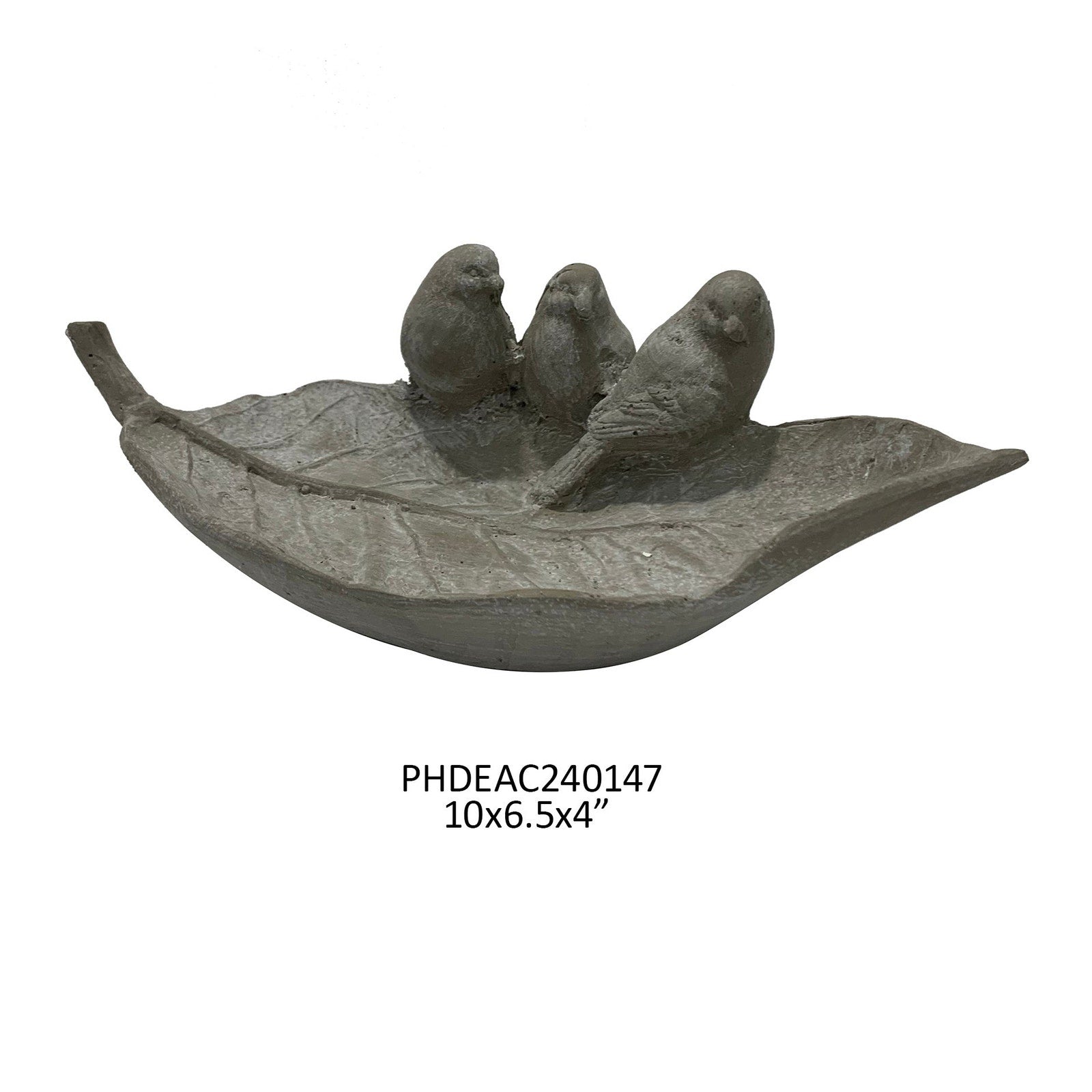 English Garden Cement Birds On Leaf