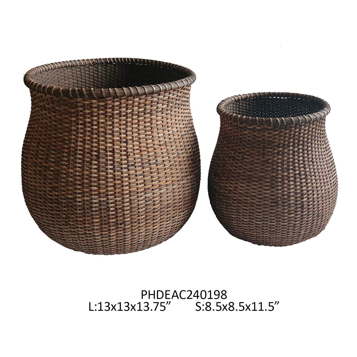 Rattan Urns Baskets - - Set of 2