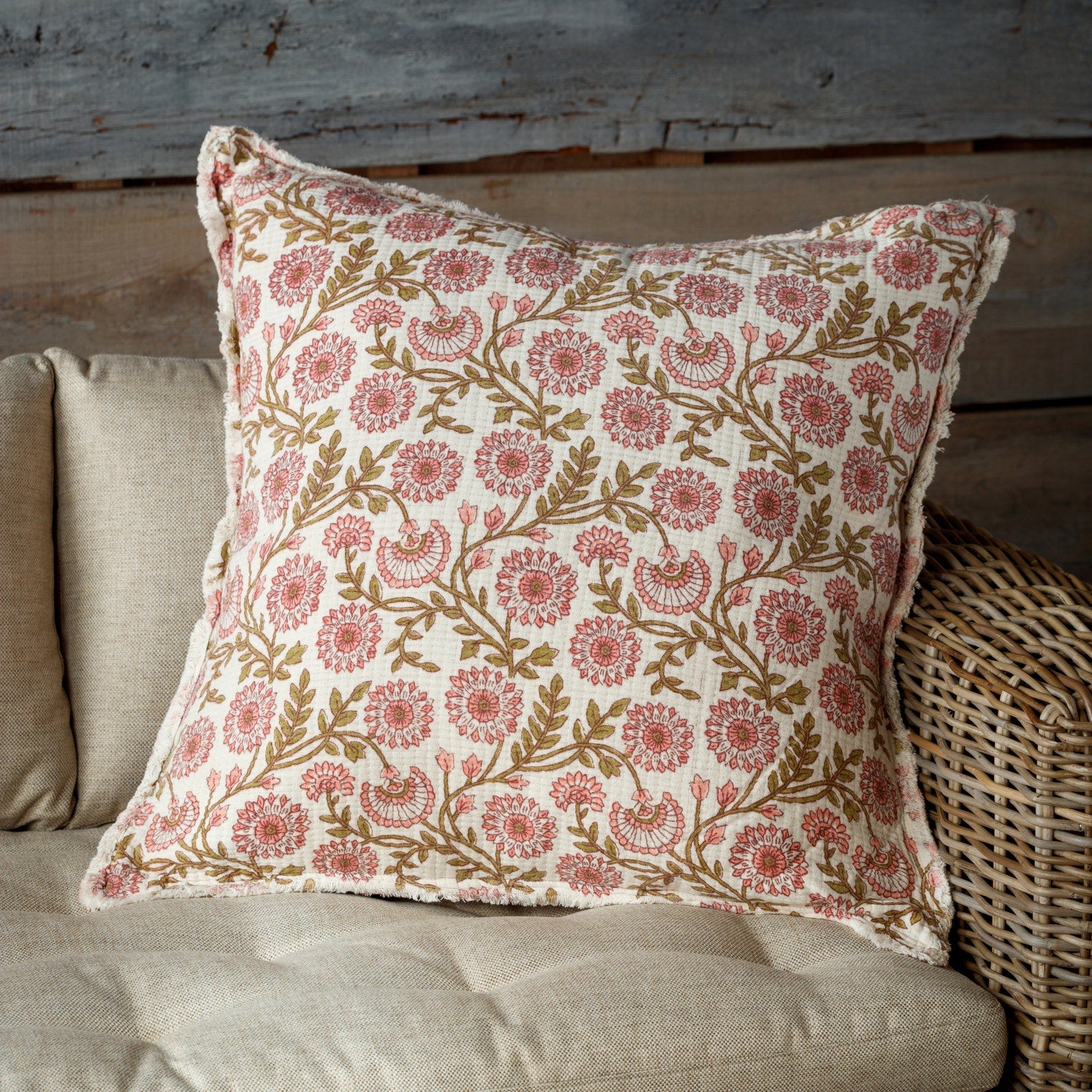 Clematis Botanical Print Pillow