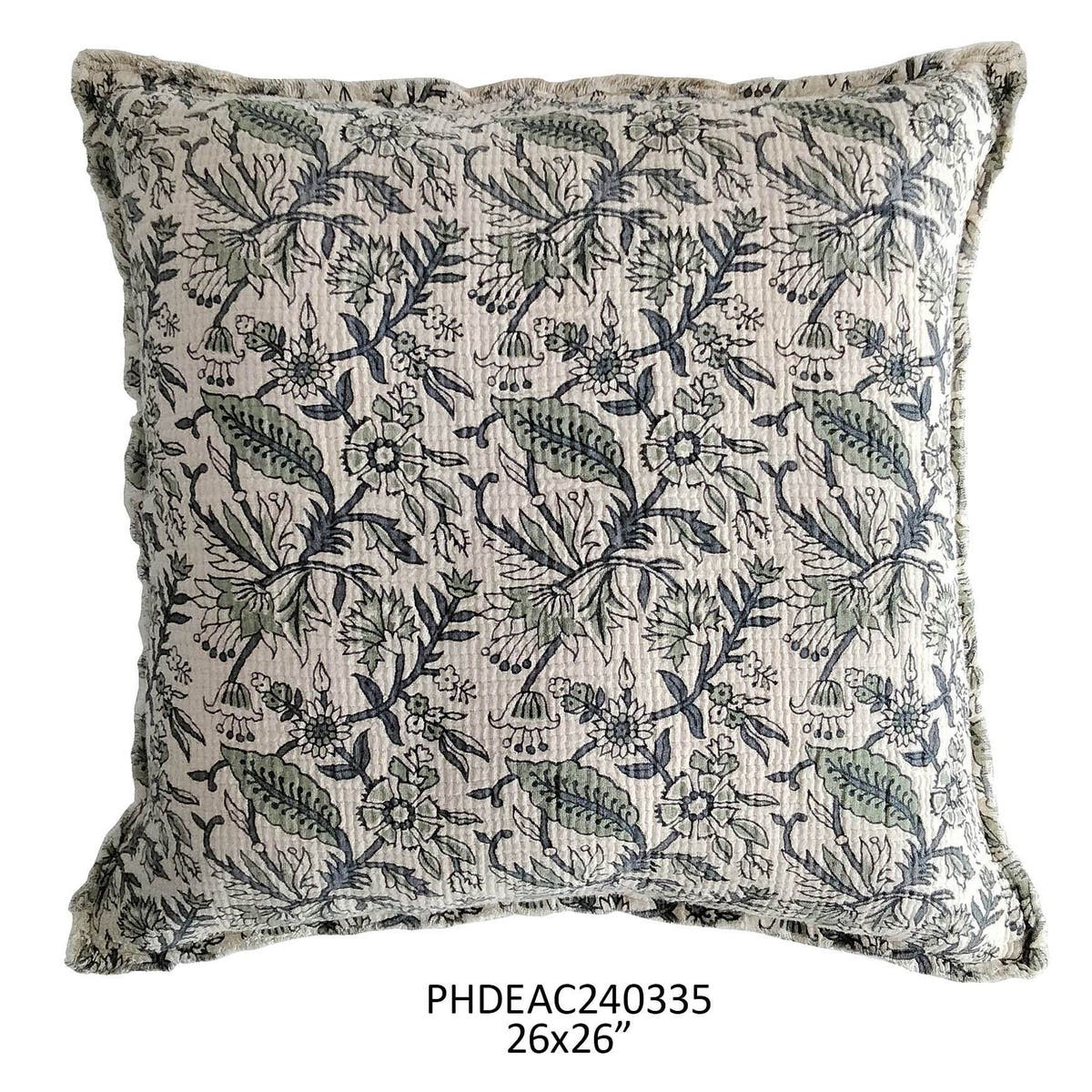 Cornflower Botanical Print Pillow 26'