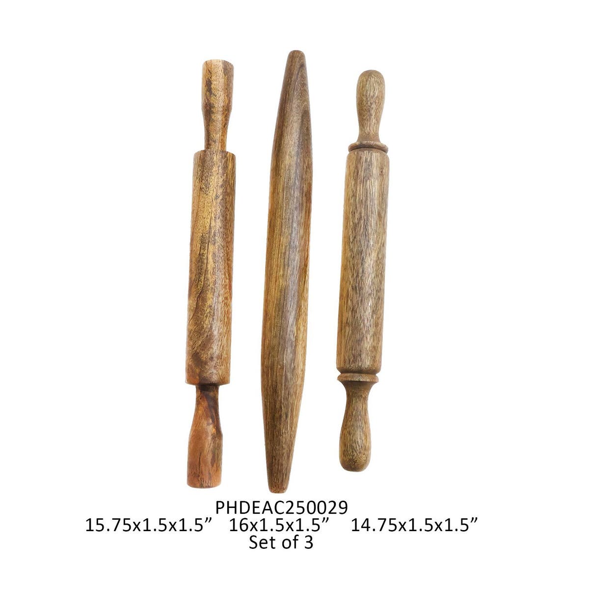 Mango Wood Rolling Pin - - Set of 3