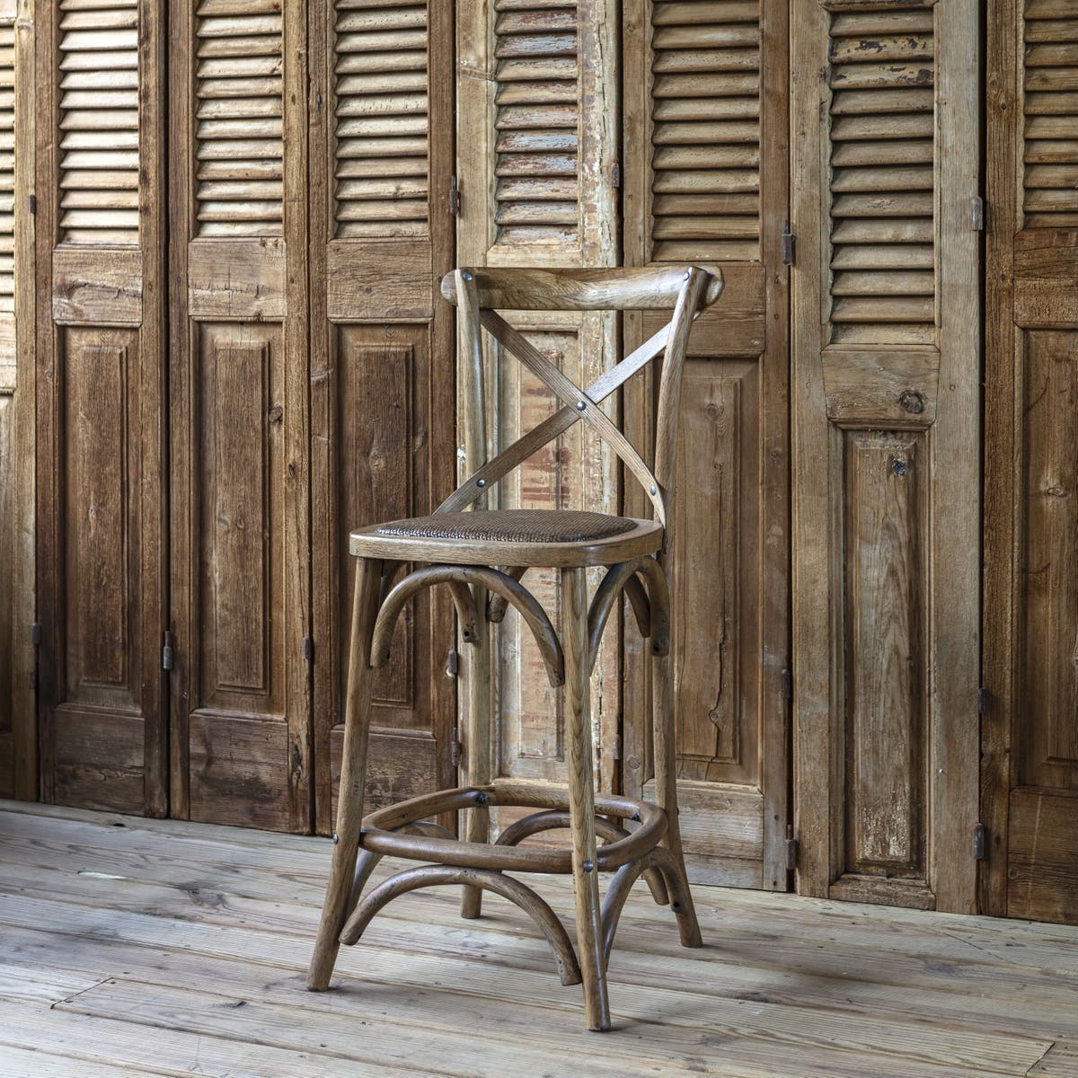 Porch View Cross Back Counter Stool