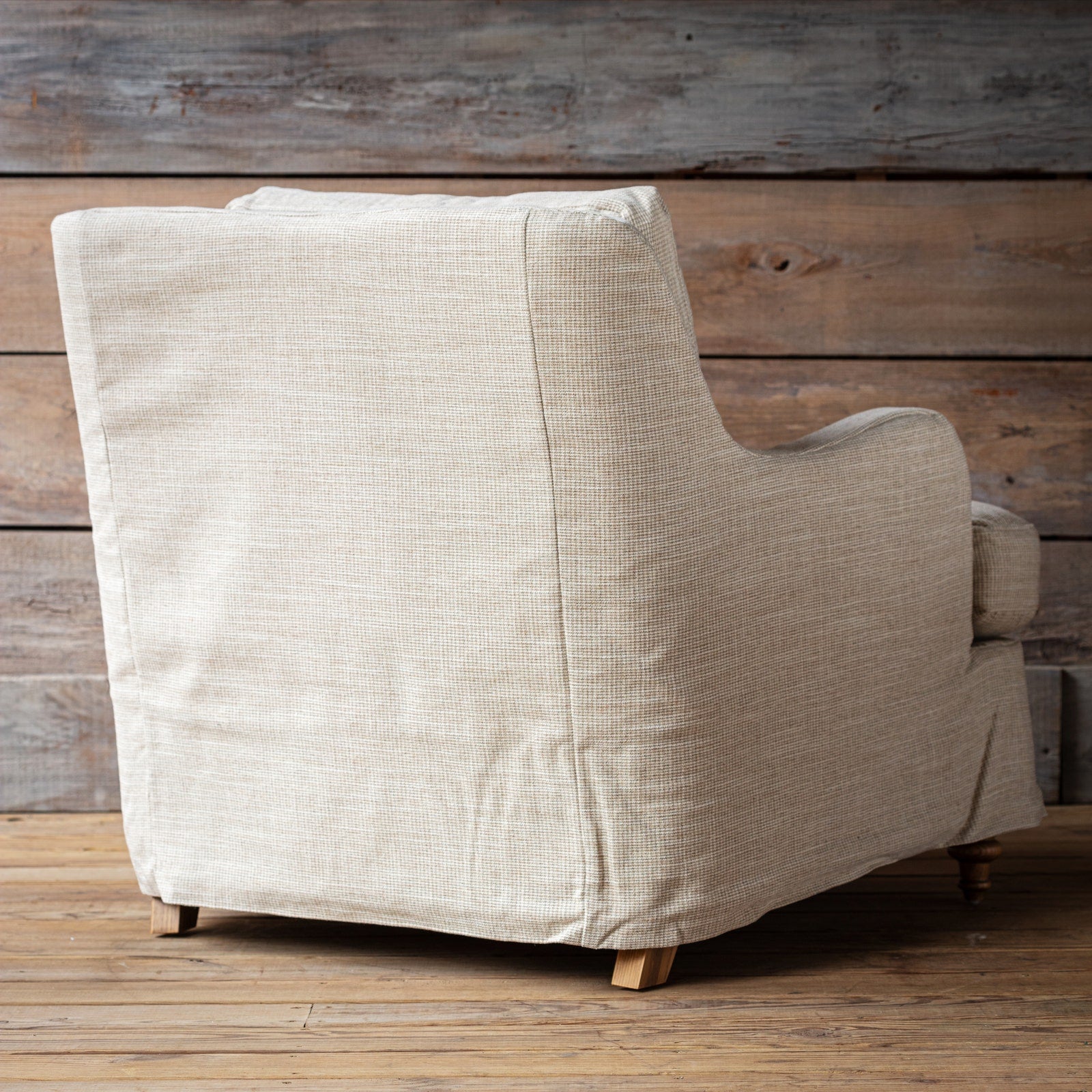 Houndstooth Slipcovered Armchair