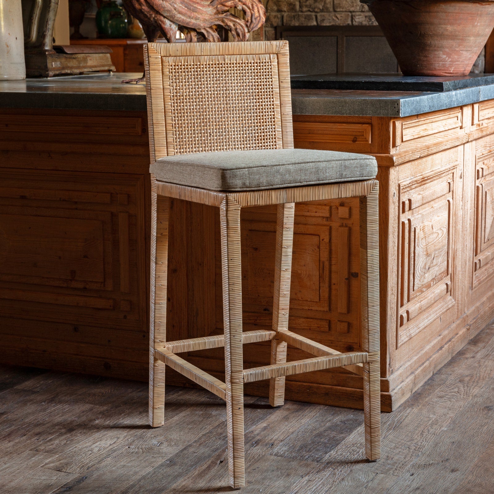 Austin Rattan Bar Stool