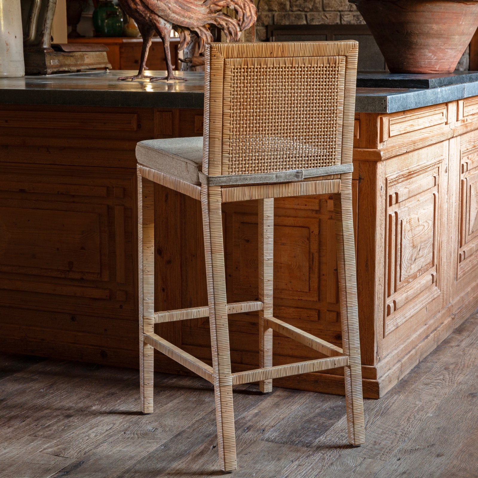 Austin Rattan Bar Stool
